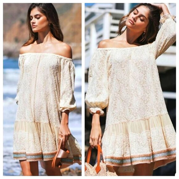Anthropologie Somi Aisha Paisley Embroidered Chiffon Dress in Lemon Size Small - Picture 1 of 14